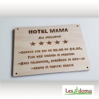 Lesena tabla hotel mama